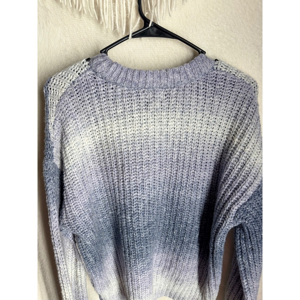 A New Day Ombre Chunky Knit Crew Neck Sweater Blue Purple Gradient Womens Medium - Picture 7 of 7